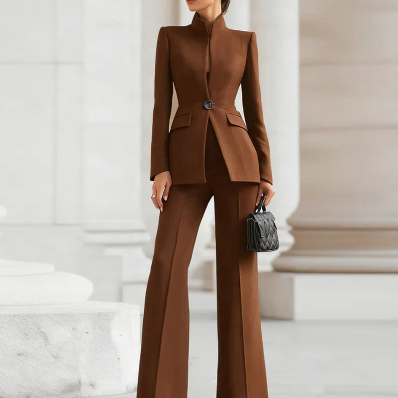 Vienna Slim Blazer Set in Navy — Trousers
