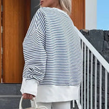 Rory Stripe Spliced Loose Sweatshirt