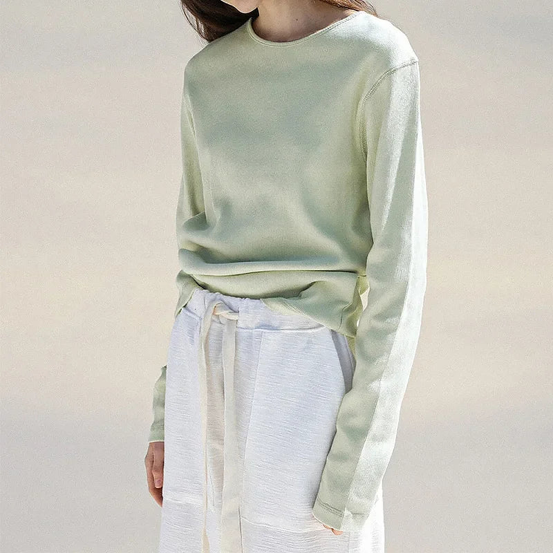 Wren Solid Knit Long Sleeve Tee