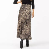Harper Satin Leopard Midi Skirt