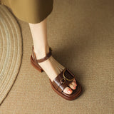 Coral Handmade Chunky Heel Sandals