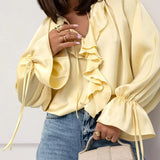 Liora Satin Ruffle Blouse