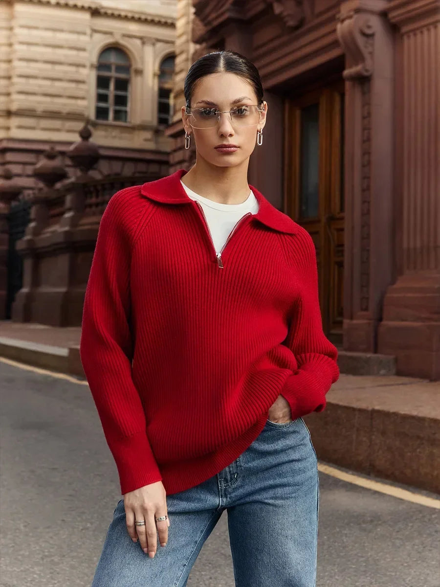 Marceau Ribbed Half-Zip Sweater