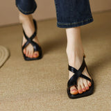 Italian Leather Cross Sandals