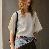 The Flared Sleeve Linen Pullover