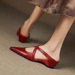 Palma Genuine Leather Mules in Camel — Flats