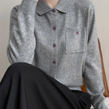 Elara Merino Wool Polo Cardigan