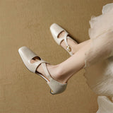 Ravello Italian Leather Cross-Strap Heel