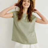 The Petal Sleeve Linen Tee