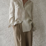 The Pleated Linen Button Shirt