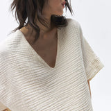 The Gauze V-Neck Crop Tee