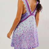 Sienna Lace-Trim Floral Mini Dress