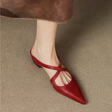 Palma Genuine Leather Mules in Camel — Flats