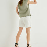 The Petal Sleeve Linen Tee