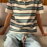 Noelle Stripe Polo Tee