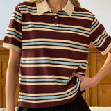 Noelle Stripe Polo Tee
