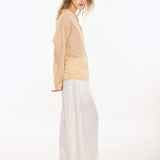 The Collarless Linen V-Neck Shirt