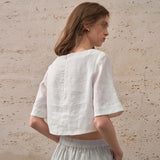 The Boxy Linen Crop Top