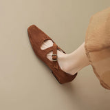 Corinne Buckled Suede Mule