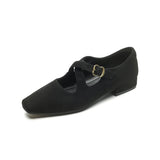 Corinne Buckled Suede Mule
