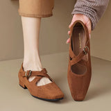 Corinne Buckled Suede Mule