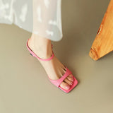 Rosa Belle Leather Heel Mules