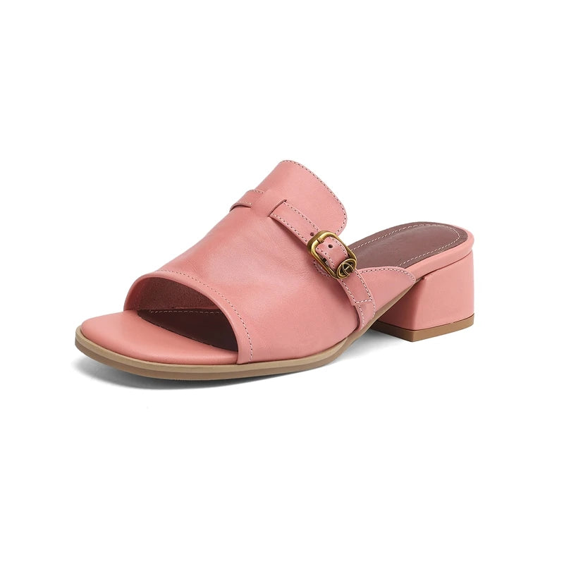 The Buckle Leather Slide