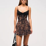 Leo Luxe Mini Corset Lace Detail Dress