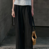 The Pleated Wide Leg Linen Pant