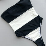 Monroe Strapless Patchwork Swimsuit