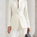 Vienna Slim Blazer Set in Camel — Trousers