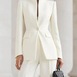Vienna Slim Blazer Set in Camel — Trousers