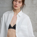 The Cropped Long Sleeve Linen Shirt