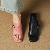 The Buckle Leather Slide