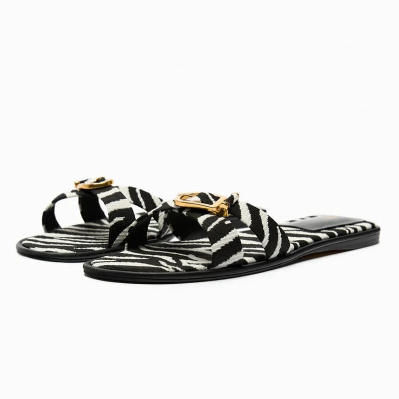 Calvi Italian Leather Cutout Slide Sandal