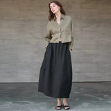 The Cropped Long Sleeve Linen Shirt