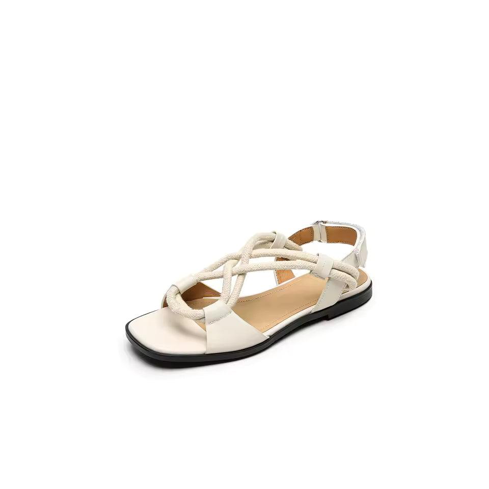 Santorini Handmade Leather Flat Sandals