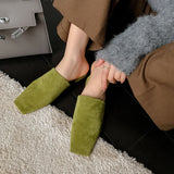 Women’s Leather Croc-Embossed Low Heel Mules