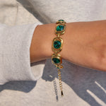 Riviera Glass Charm Bracelet in Camel — Bracelets