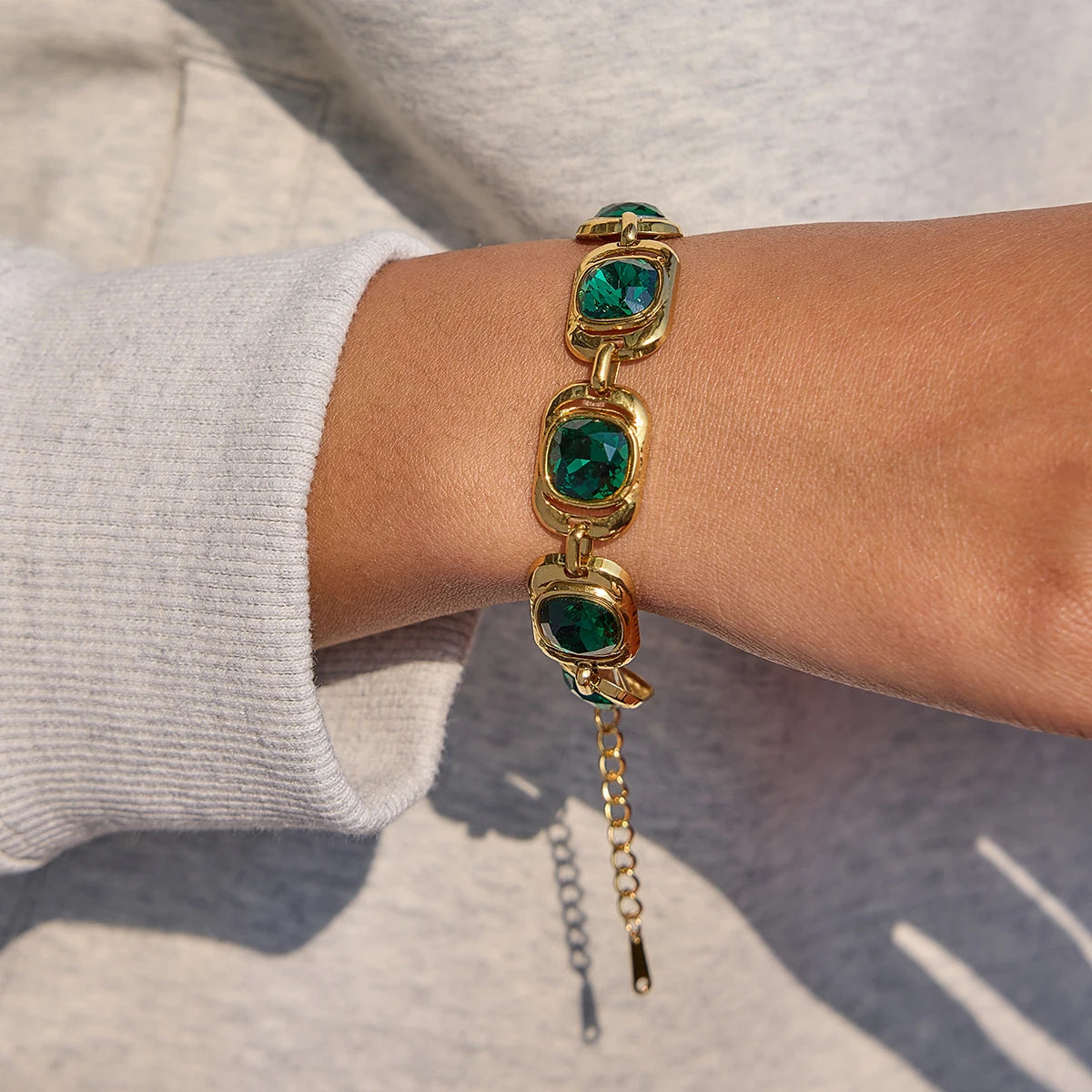 Riviera Glass Charm Bracelet in Camel — Bracelets