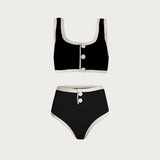 Côte Noir Button Trim Bikini Set