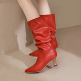Serene Chic Mid-Calf Heel Boots