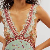 Sienna Lace-Trim Floral Mini Dress