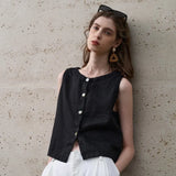 The Asymmetric Linen Crop Top