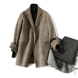 Honorine Plaid Wool Blazer Coat