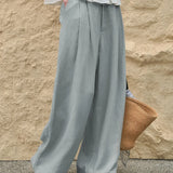 The Pleated Wide Leg Linen Pant