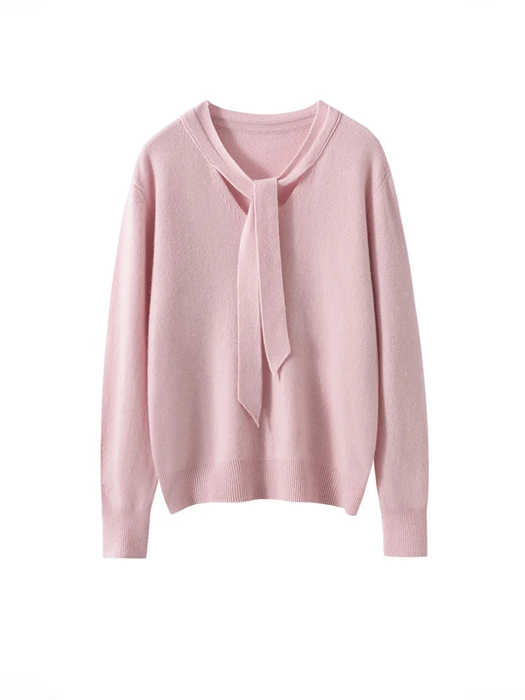 Selene Scarf-Collar Cashmere Pullover