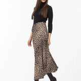 Harper Satin Leopard Midi Skirt