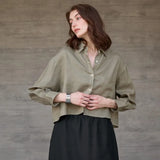 The Cropped Linen Overshirt