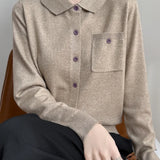 Elara Merino Wool Polo Cardigan